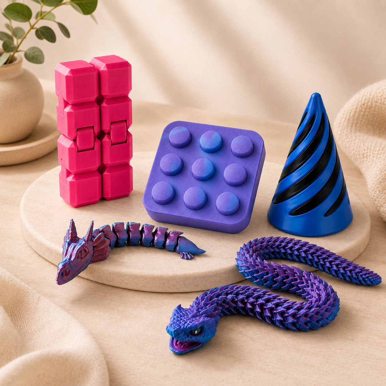 Kit Sensorial 3D  – 5 Brinquedos Fidget Criativos