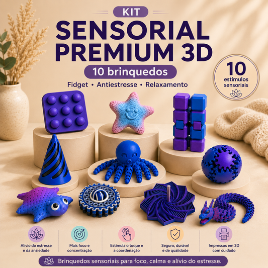 Kit Sensorial Premium Sensoriaê | 10 Brinquedos Sensoriais em um Único Kit