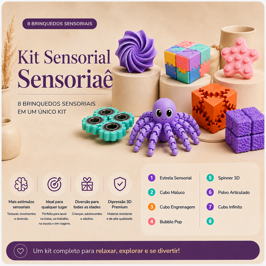 Kit Sensorial Sensoriaê | 8 Brinquedos Sensoriais em um Único Kit