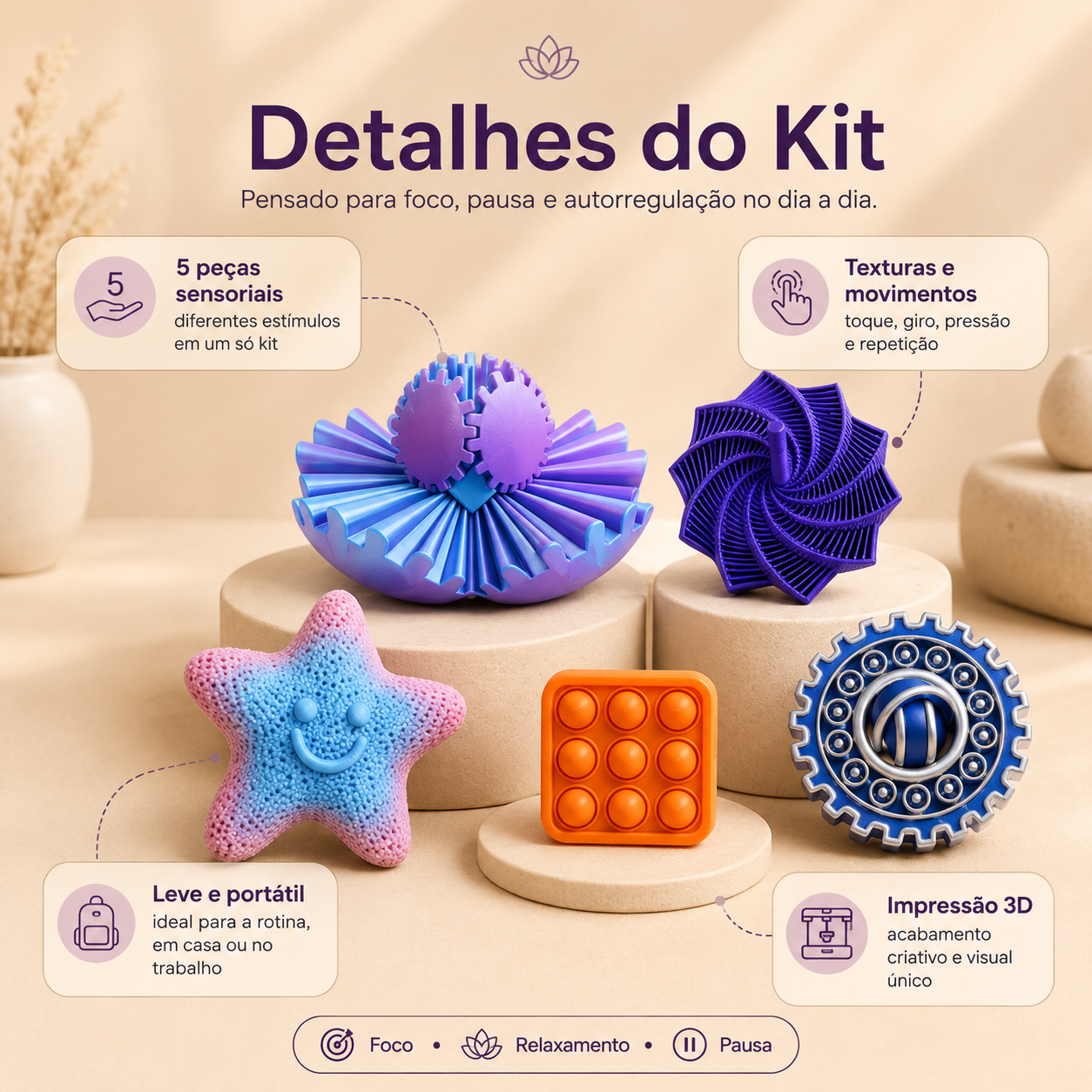 Kit Sensorial para Relaxar e Melhorar o Foco