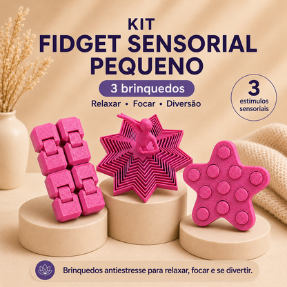 Kit Fidget Sensorial  – Brinquedos Antiestresse 3D para Relaxar, Focar e se Divertir